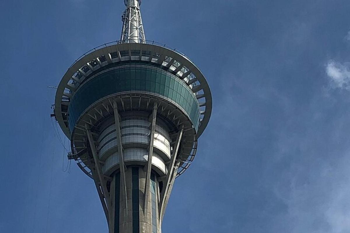 a close up of a tall observation tower
