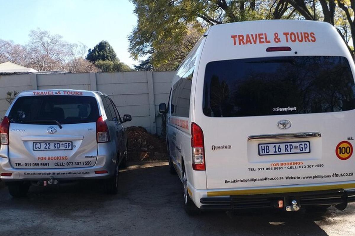 a van and a car parked next to each other