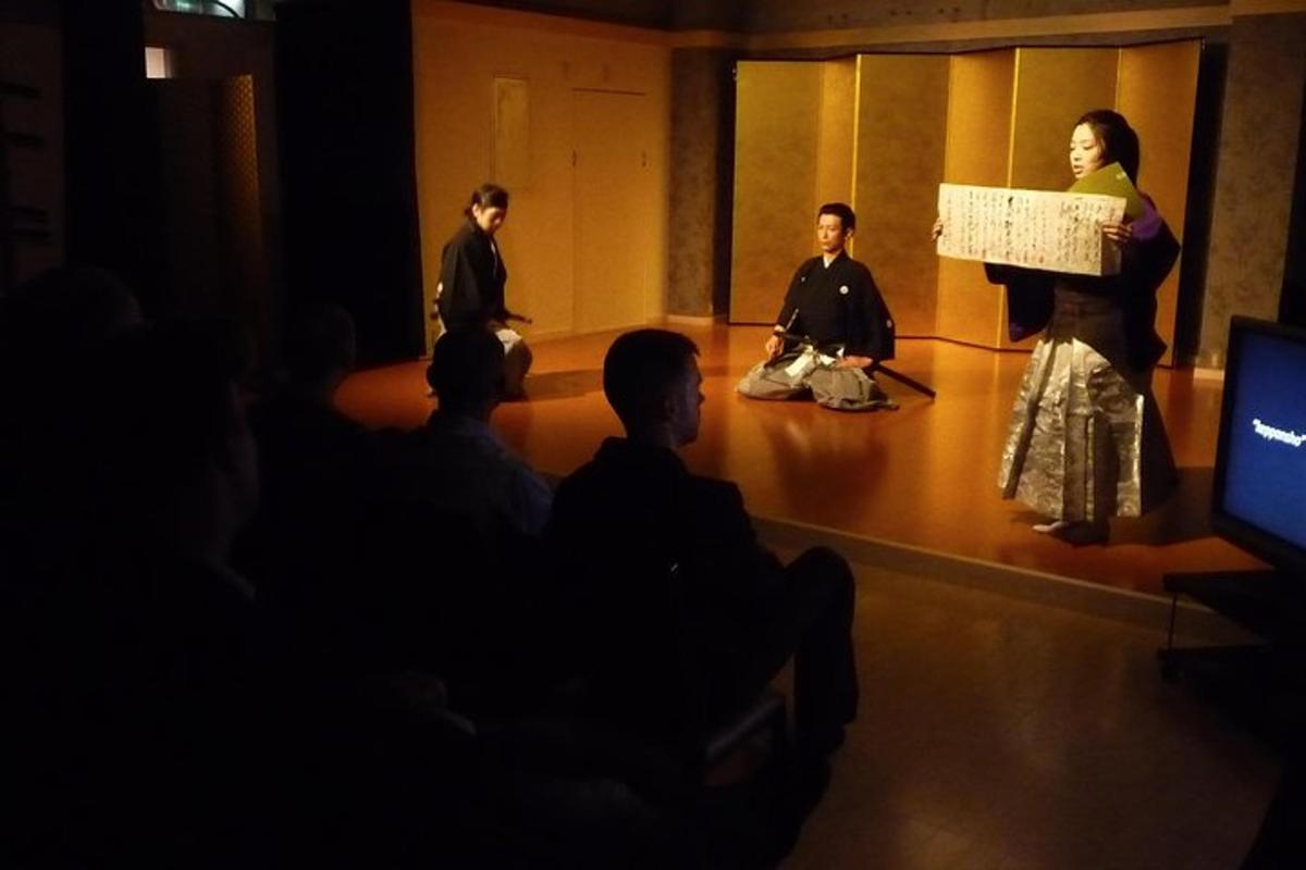 a woman standing in a room with a presentation