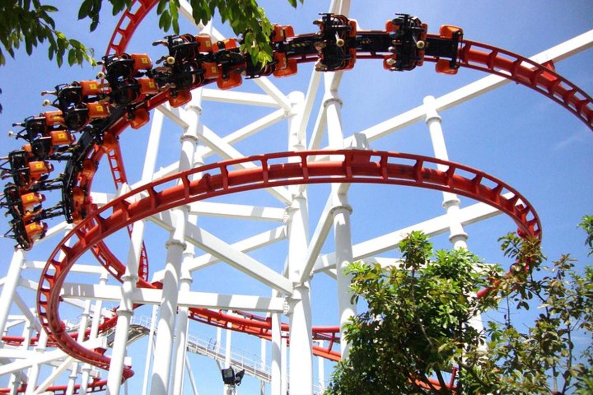a train ride on a roller coaster
