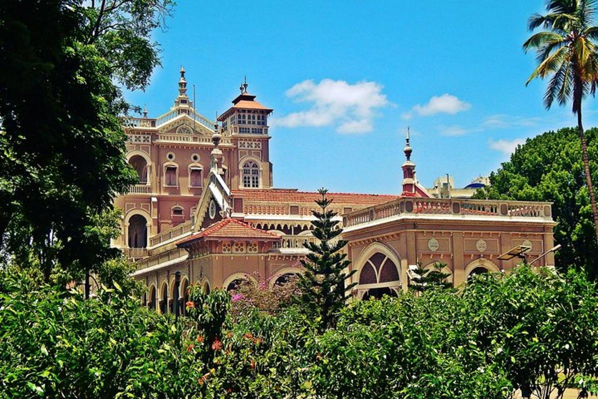 a large building with trees in front of it