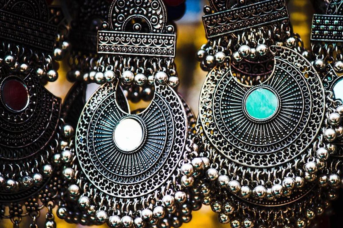a group ofadedaded necklaces are on display in a store