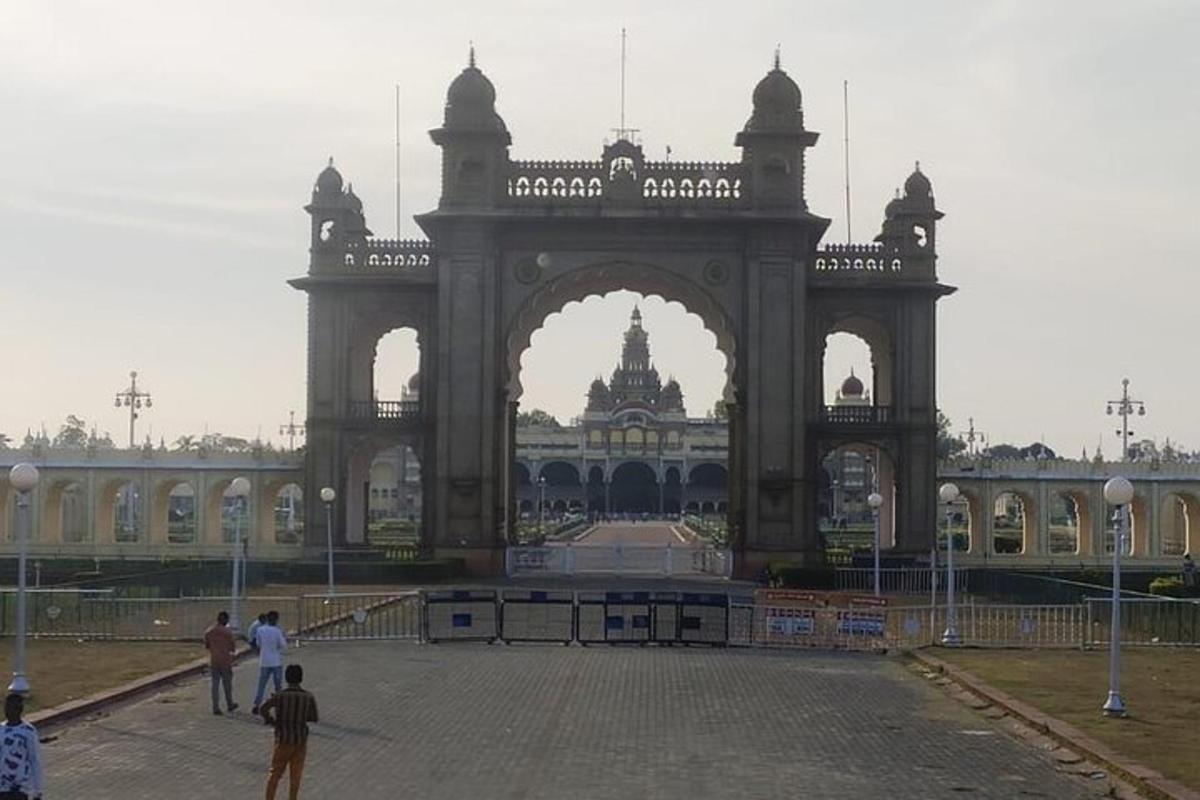 a large gate in front of a building