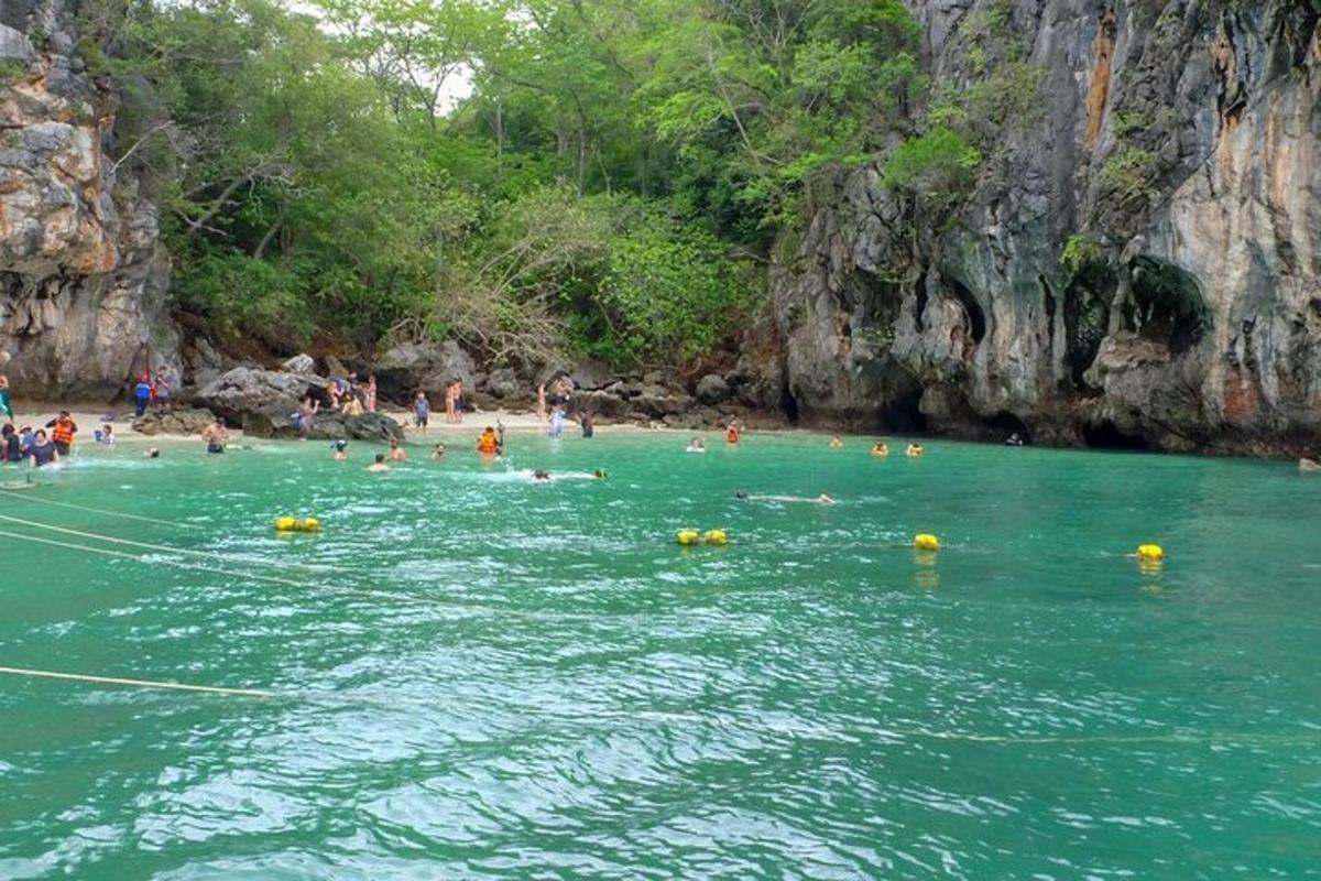 un grup de persones nedant a l'aigua d'un riu