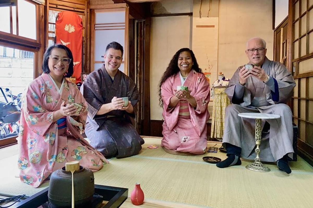 a group of people sitting on the floor in a room