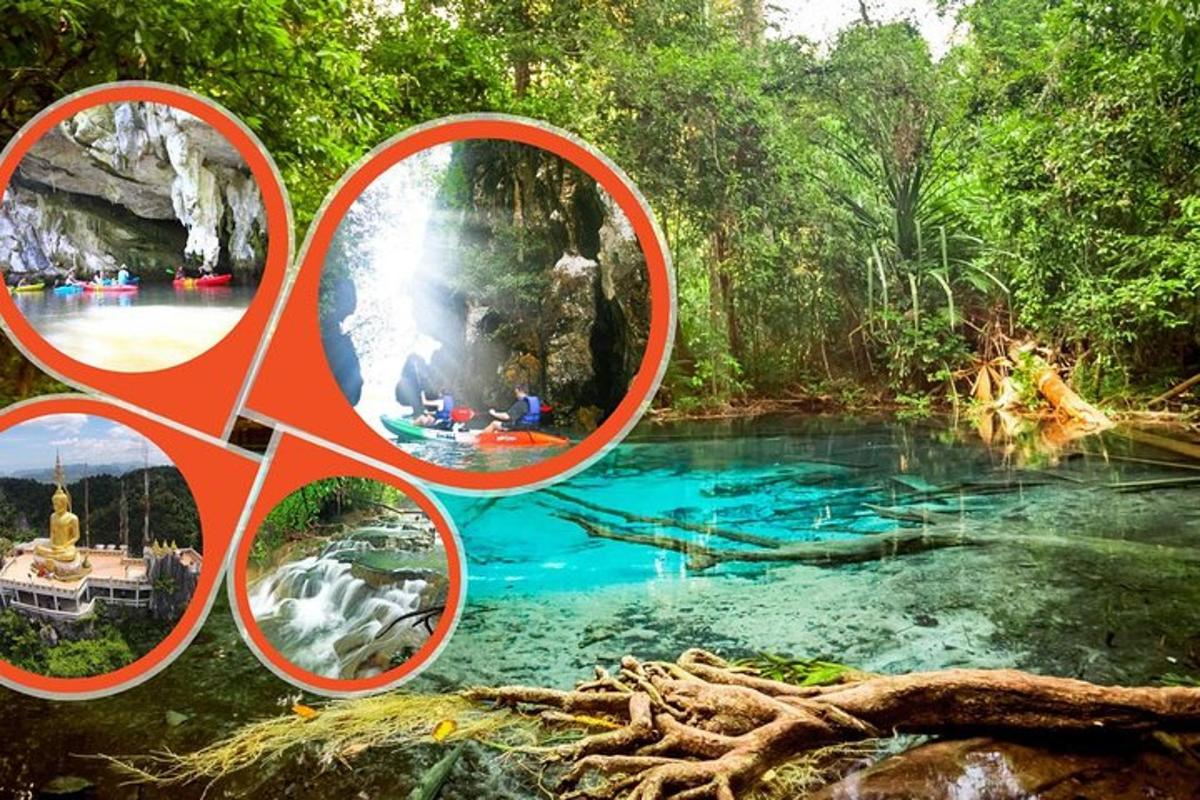 a group of photos of a waterfall and a river