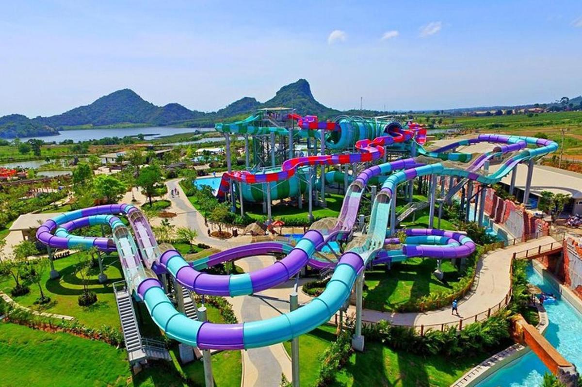 an image of a water park with a water slide