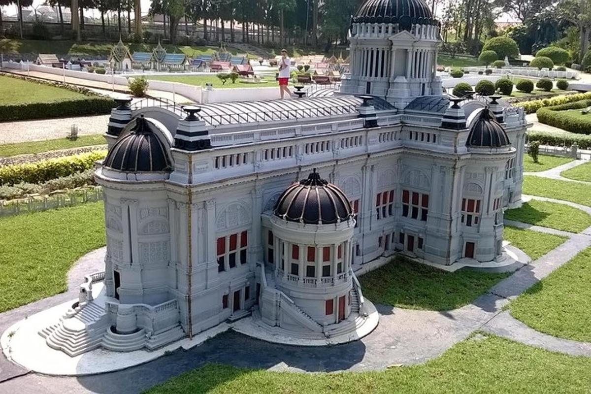 a model of a building in a park