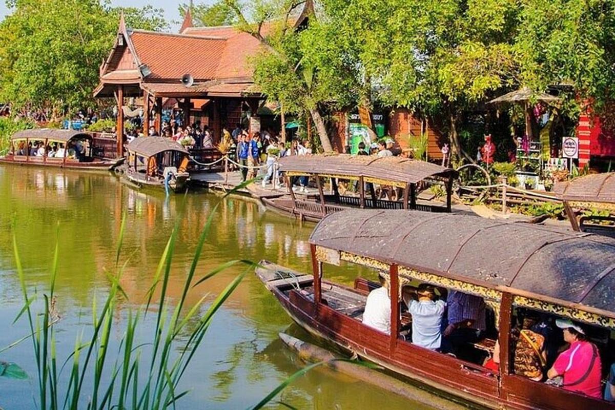 a group of people on a boat in a river