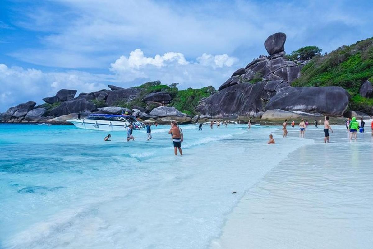 skupina ljudi, ki stojijo v vodi na plaži