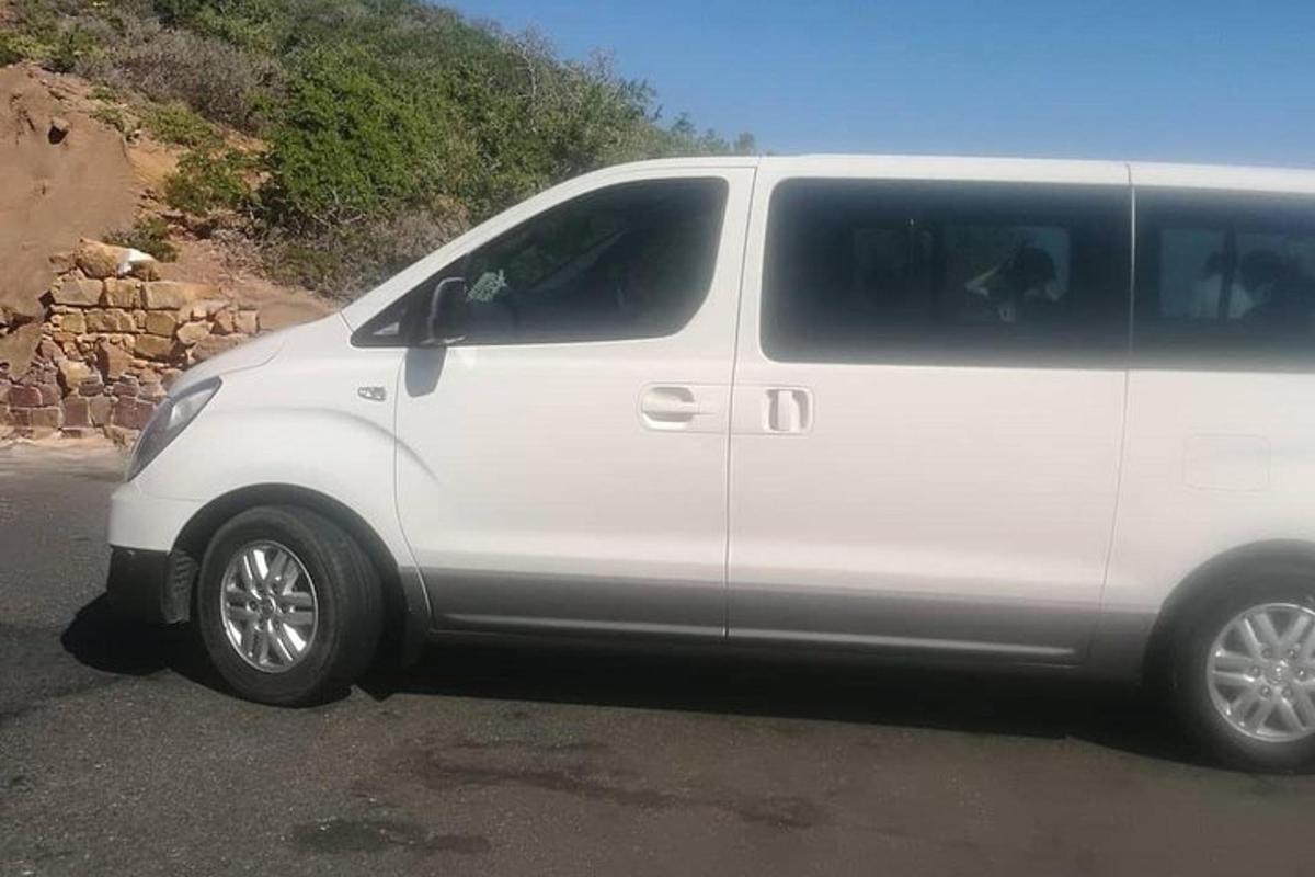 una camioneta blanca estacionada al costado de una carretera