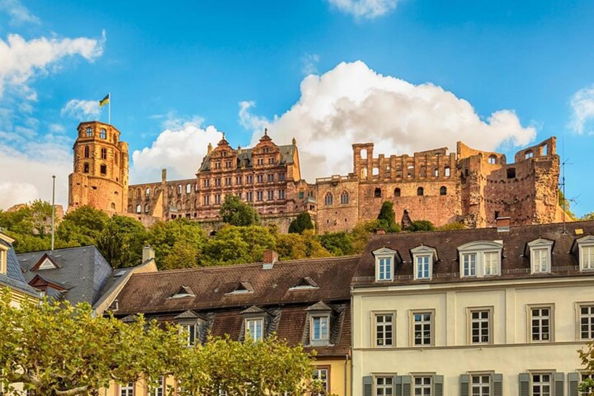 velký hrad na vrcholu kopce s budovami