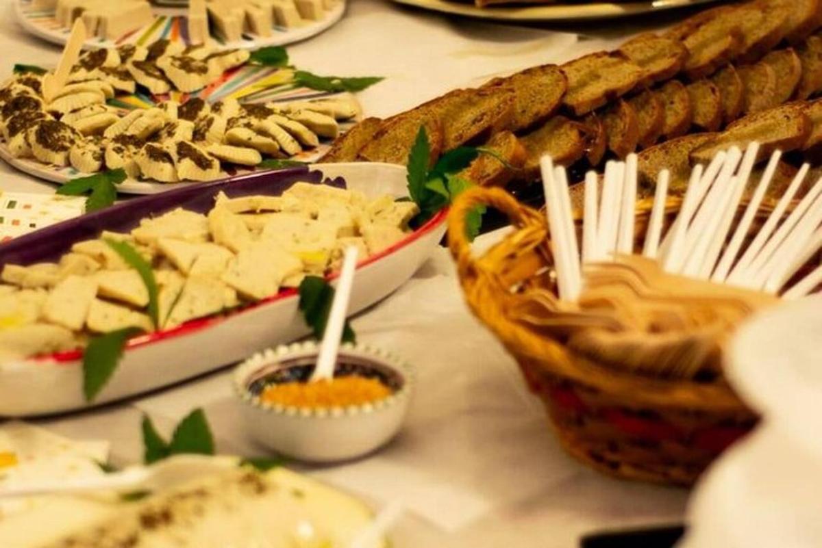 a table topped with lots of different types of food