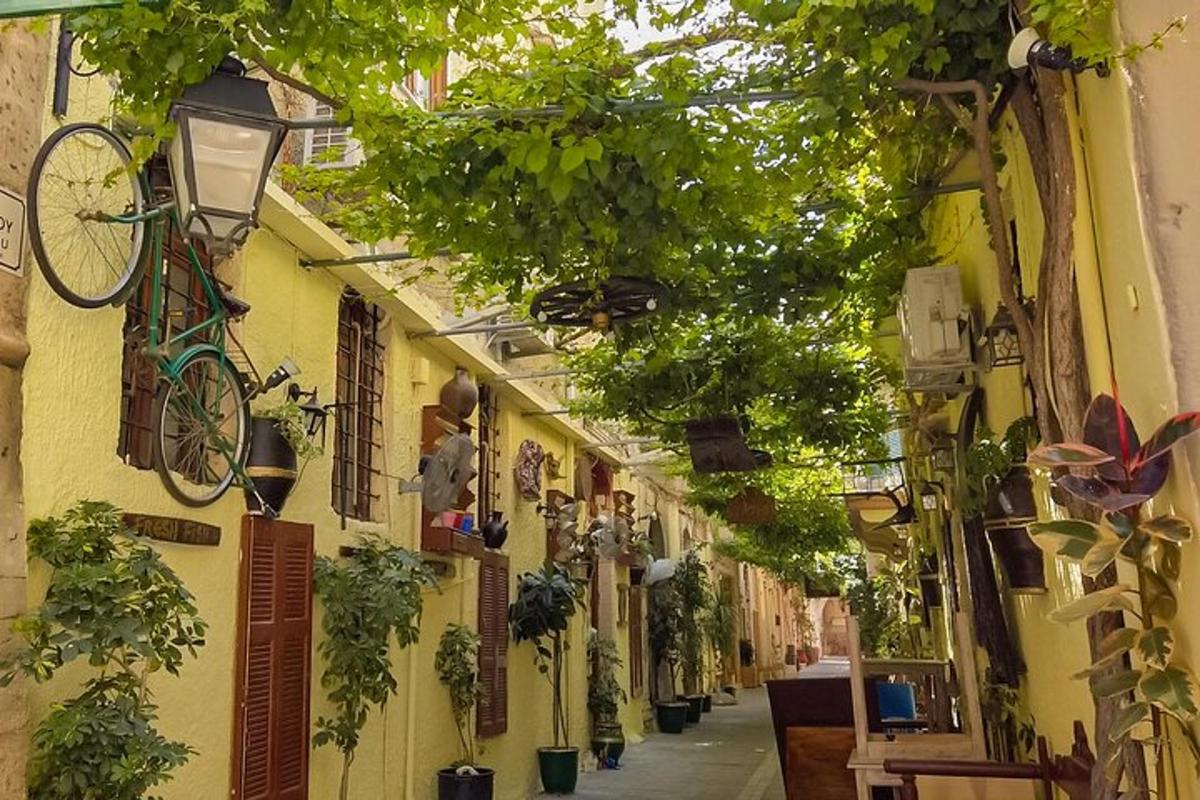 lorong dengan tumbuhan dan basikal di atas bangunan