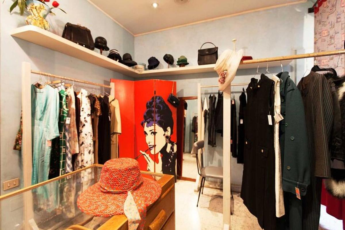 a clothing store with a rack of clothes