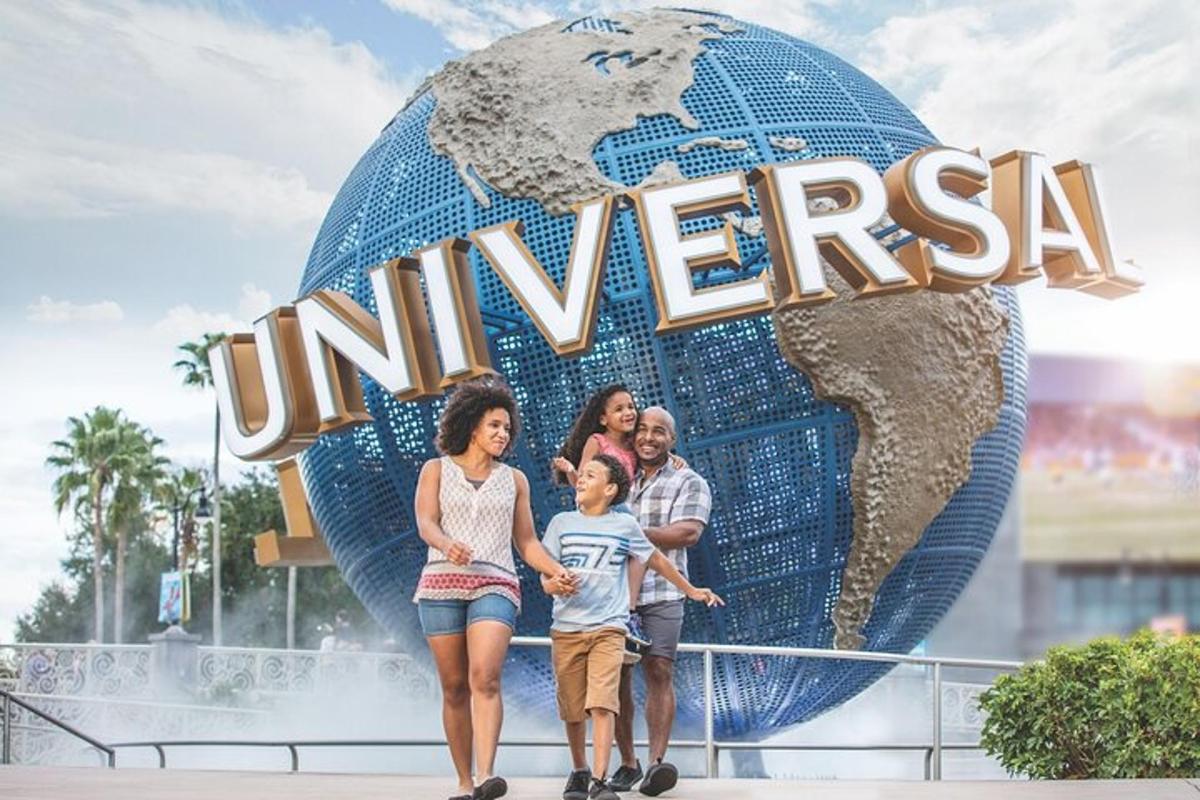 rodina stojící před univerzálním znamením