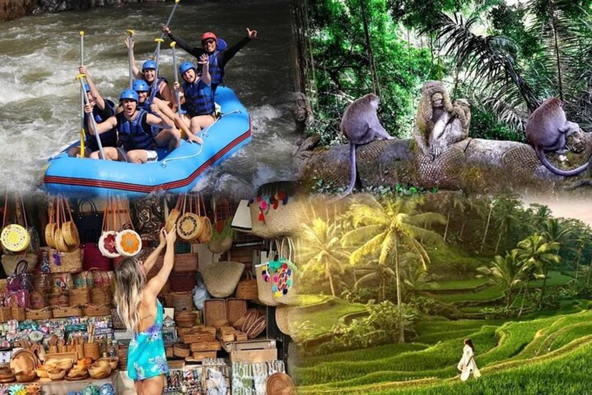 sekumpulan orang menaiki rakit menyusuri sungai
