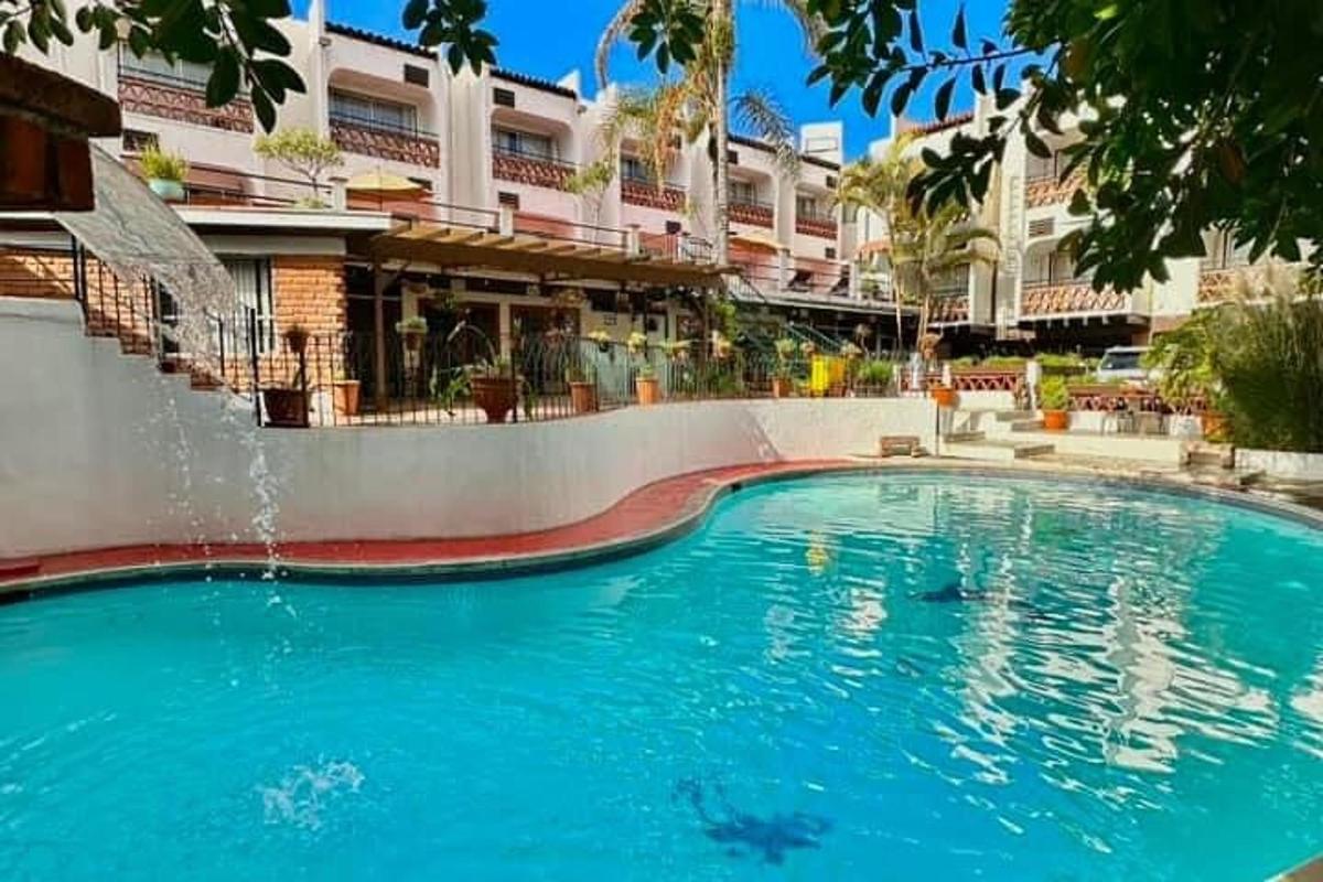 a swimming pool in the middle of a building