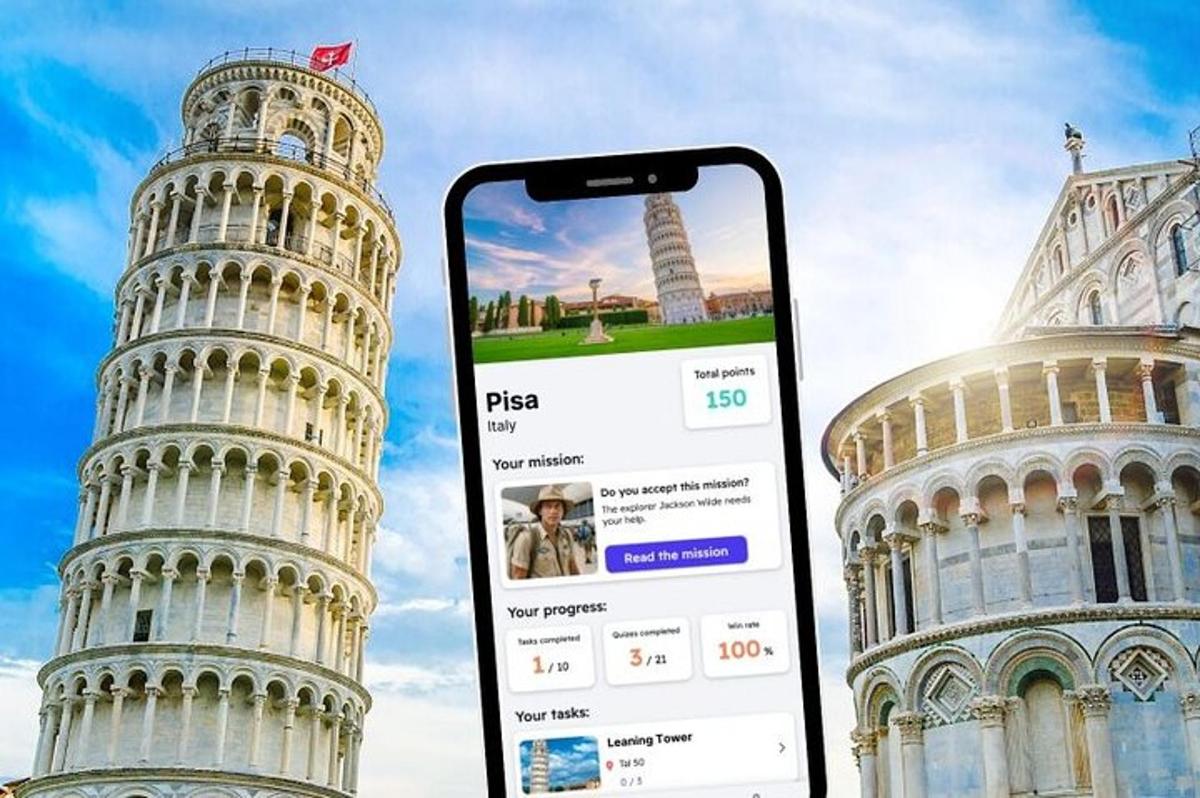 telefon před šikmou věží