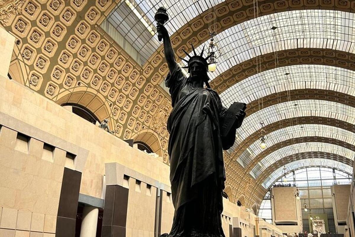 a statue of a woman in a building