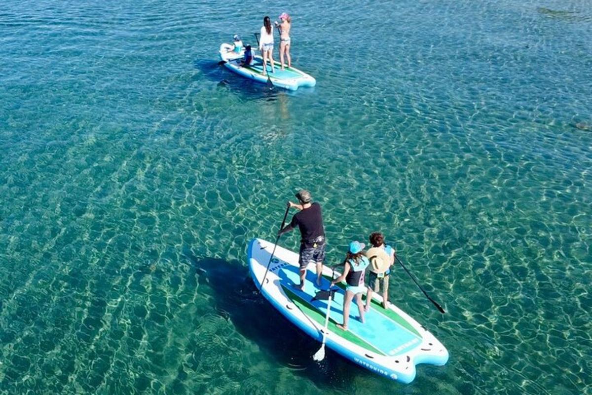 a group of people on a boat in the water