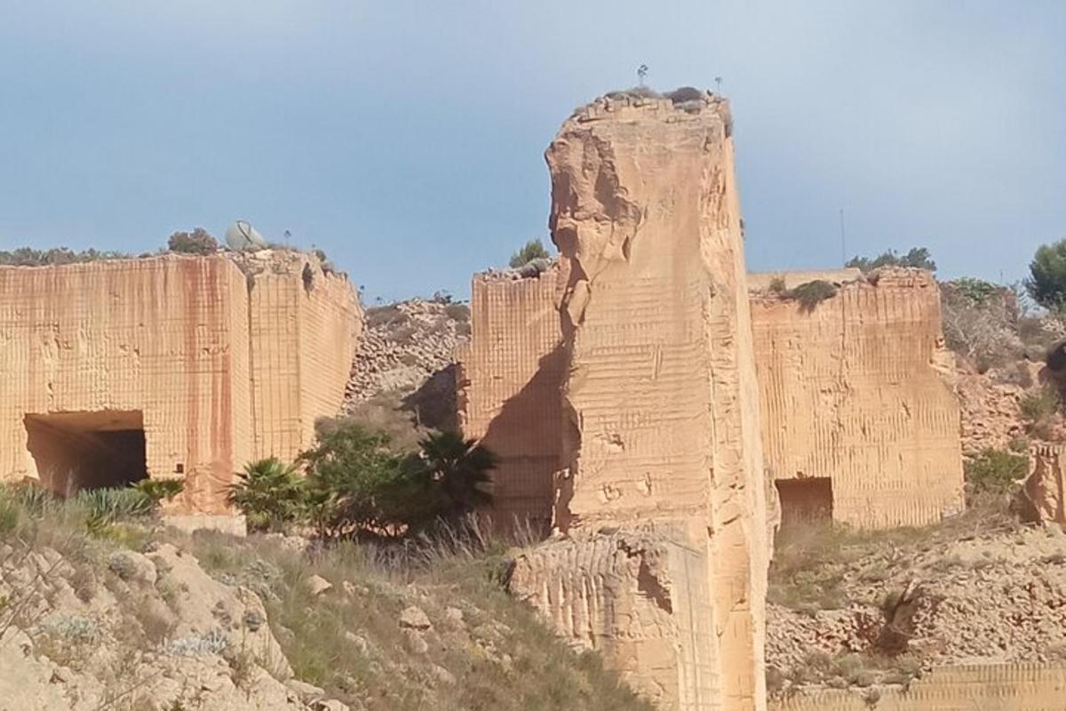 a view of a rock formation in the desert