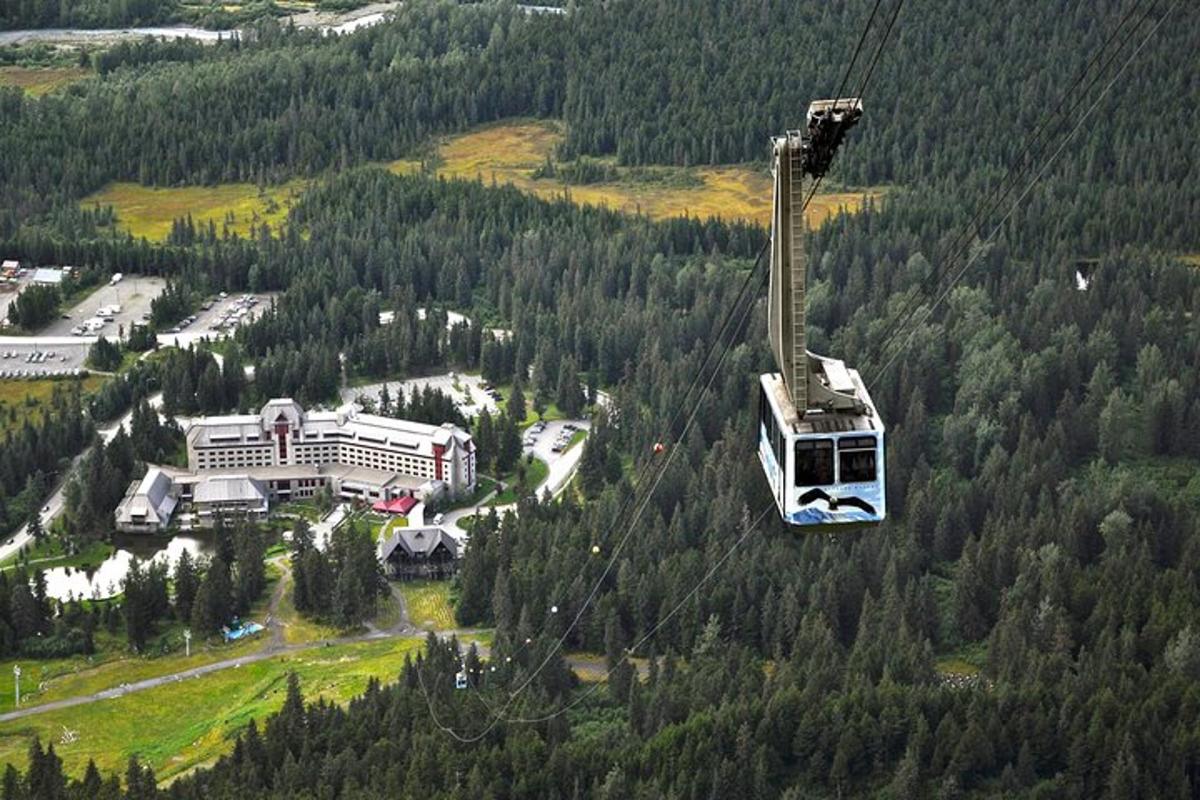jízda gondolou ve vzduchu nad horou