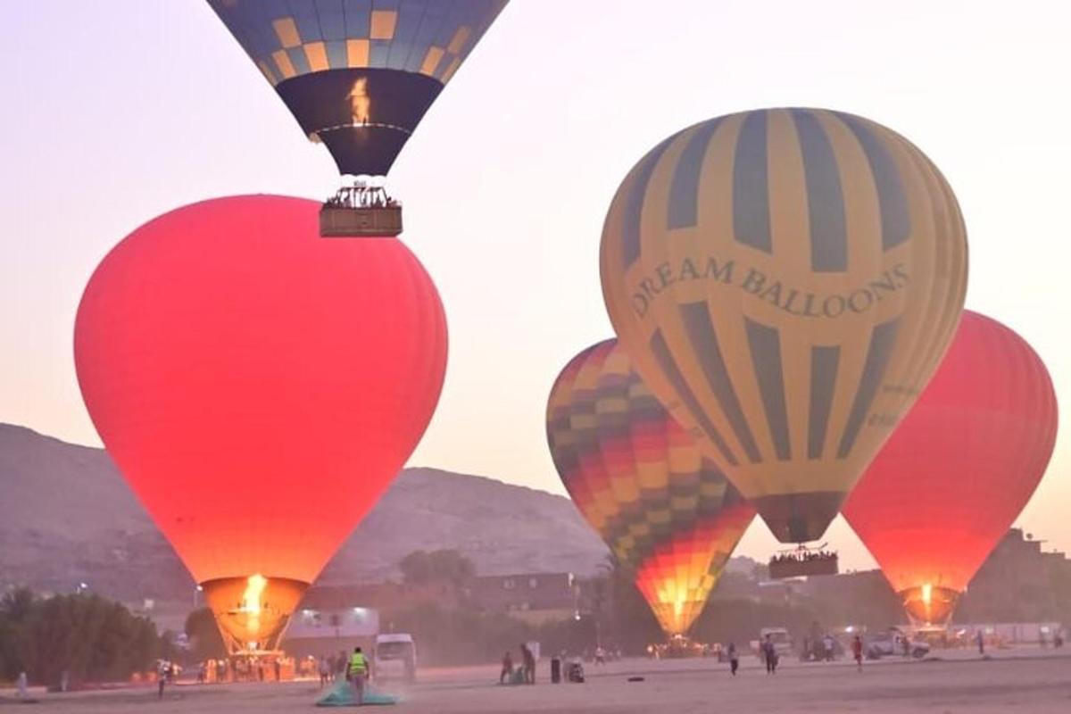 a group of hot air balloons in a field