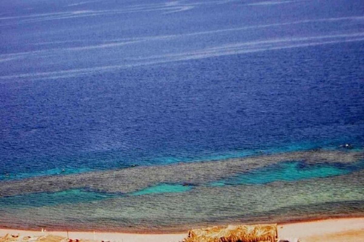 uma vista aérea da praia e do oceano