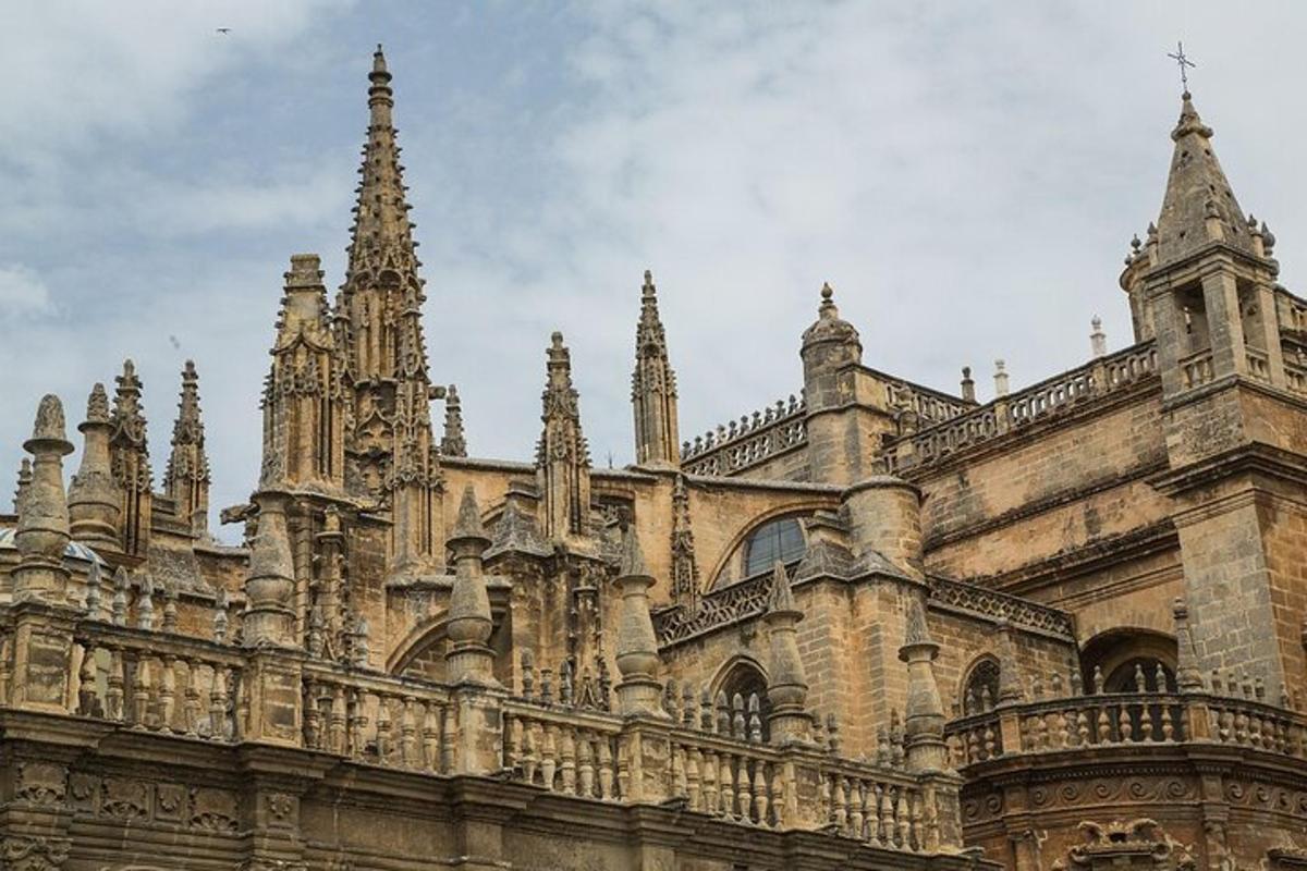 an old building with turrets and spires on it