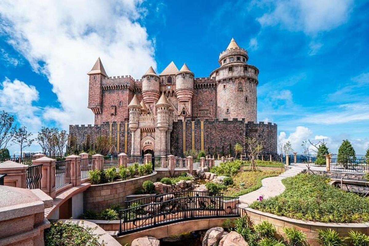 a castle with a bridge in front of it