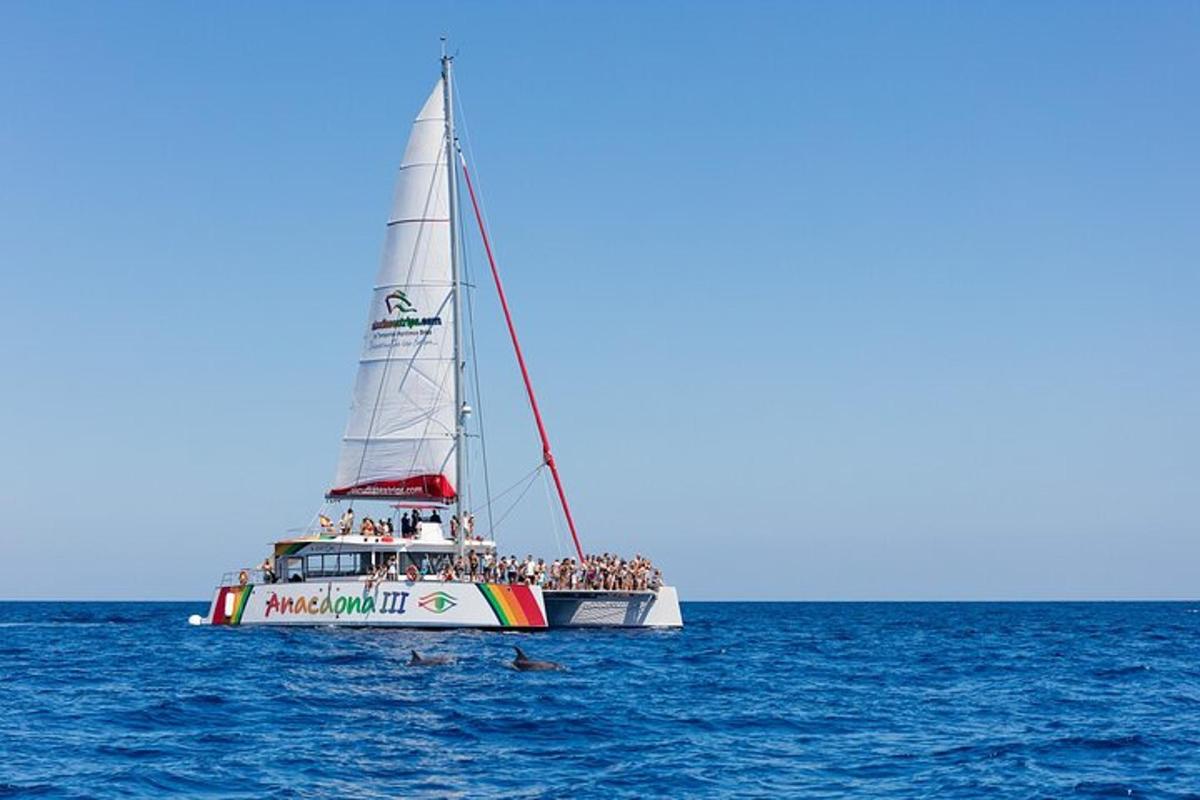 a boat with a group of people on it in the ocean