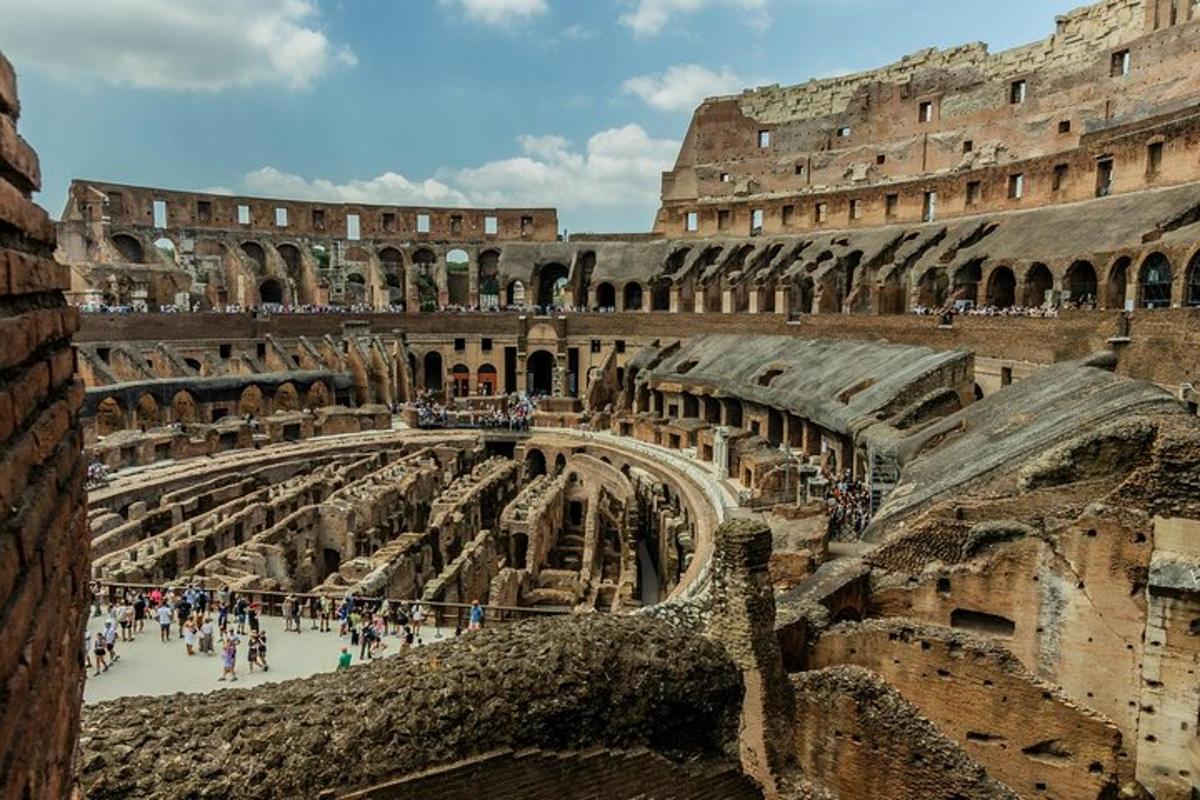 a view of the colosseum from inside the coliseum