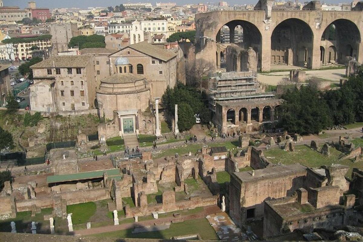 an aerial view of the ruins of a building