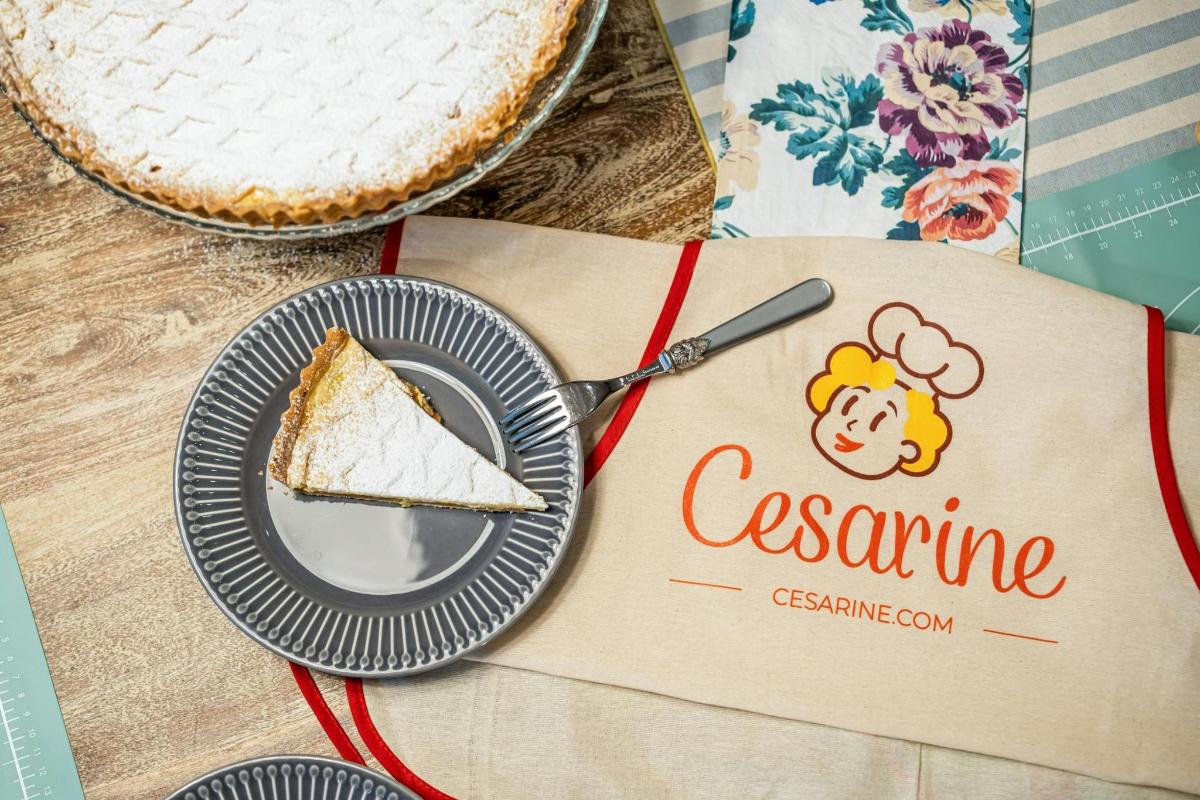 a piece of pie on a plate with a napkin