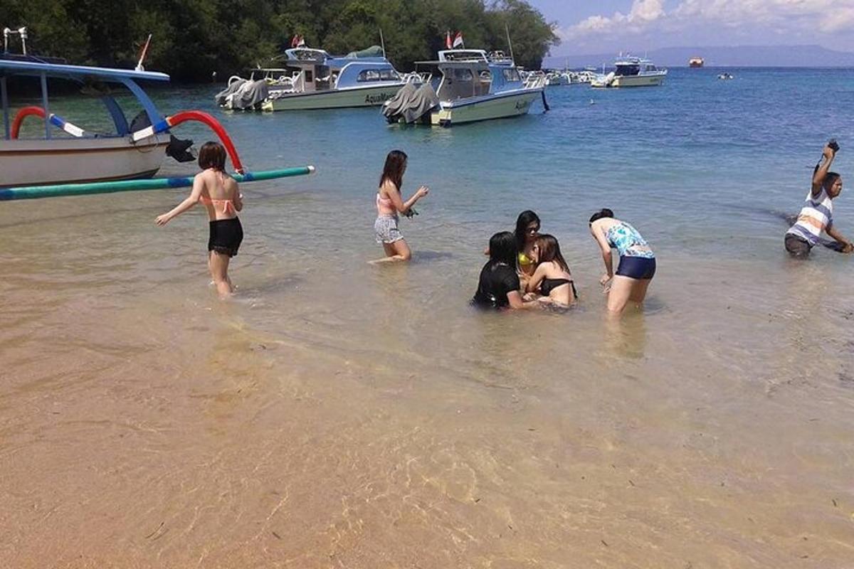 skupina ljudi, ki stojijo v vodi na plaži