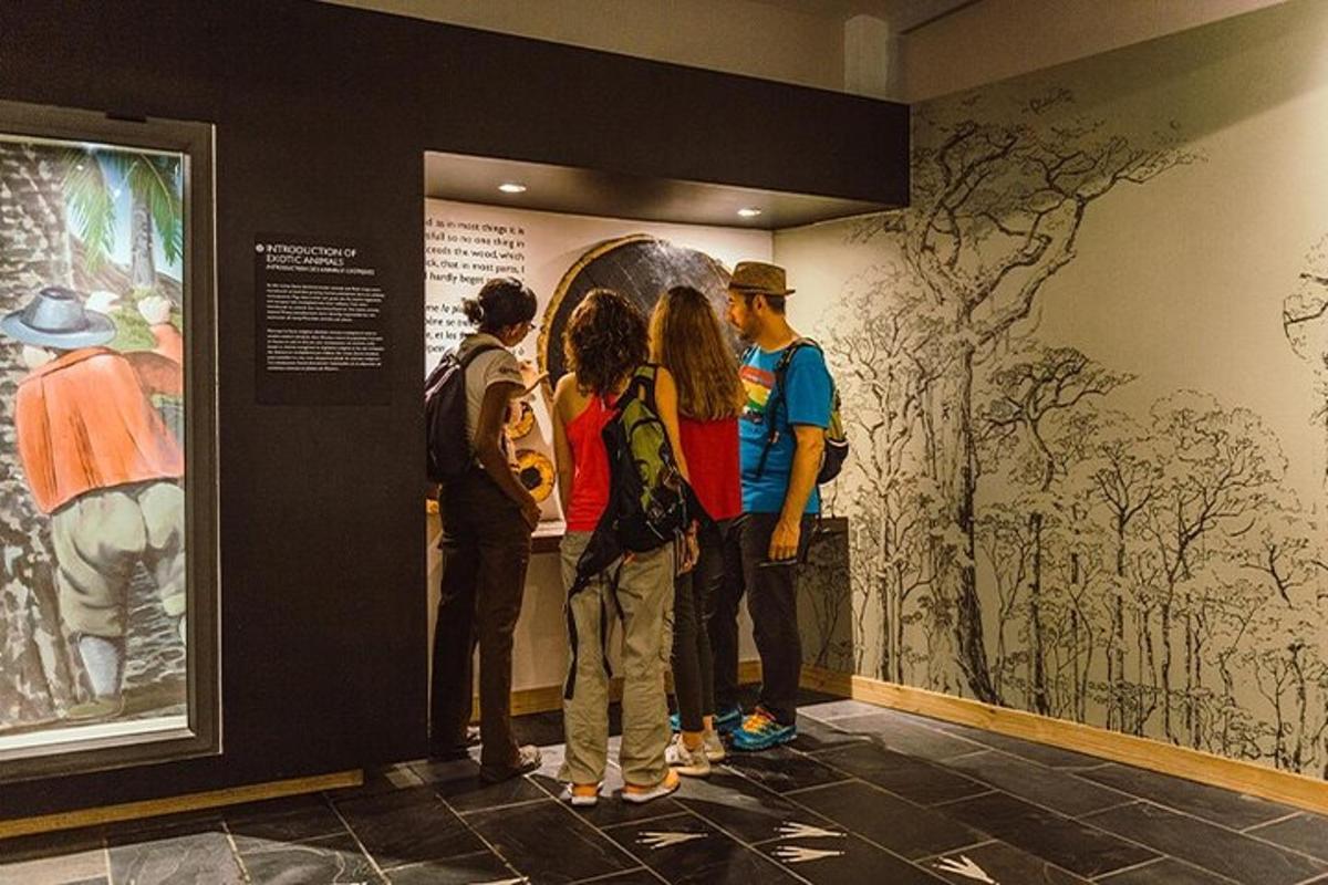 un gruppo di persone che guardano un dipinto in un museo