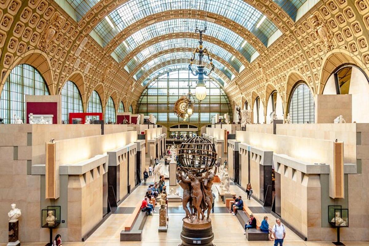 a large building with a horse statue in the middle