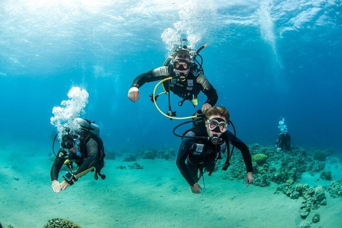 eine Gruppe von Menschen, die im Wasser schwimmen