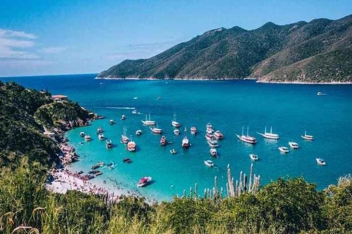 un grupo de barcos en el agua en una playa