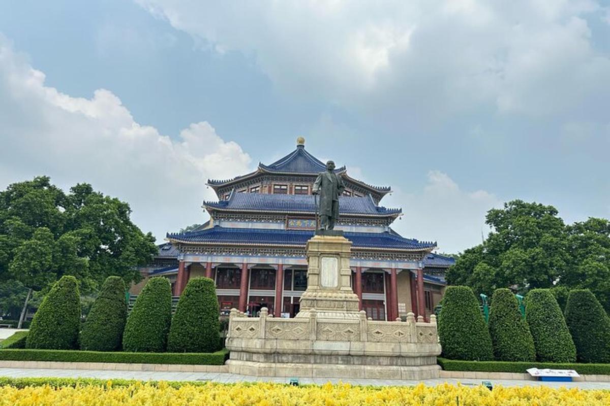 a building with a statue in front of it