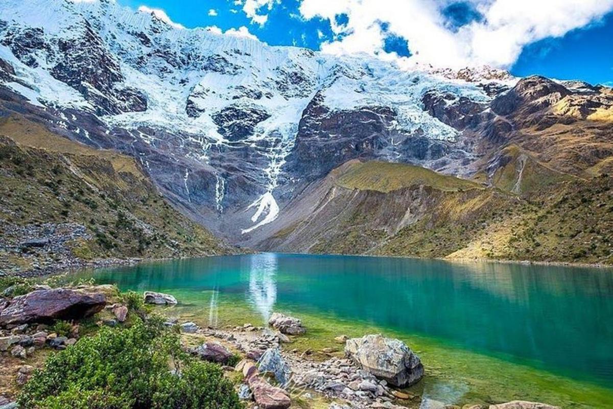 a lake in the middle of a mountain