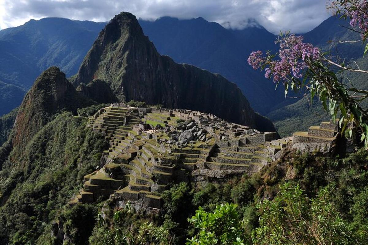 a view of the machu picchu mountain