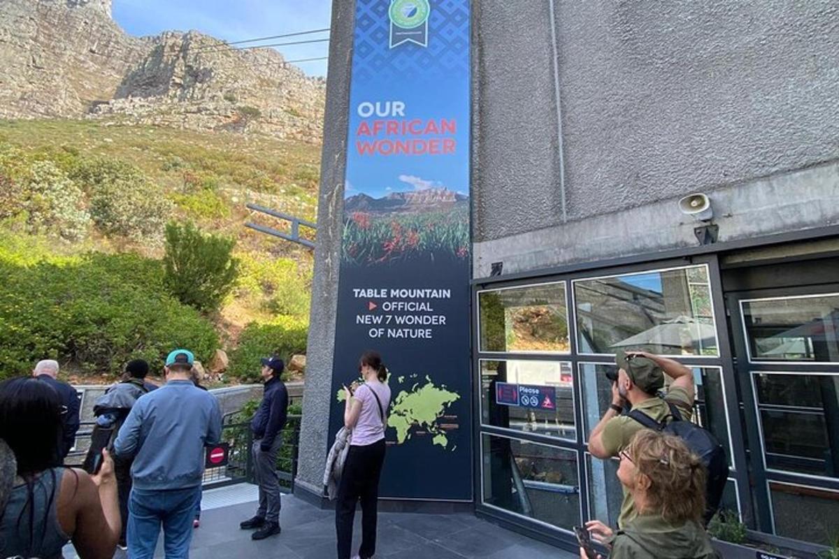 a group of people standing outside of a building