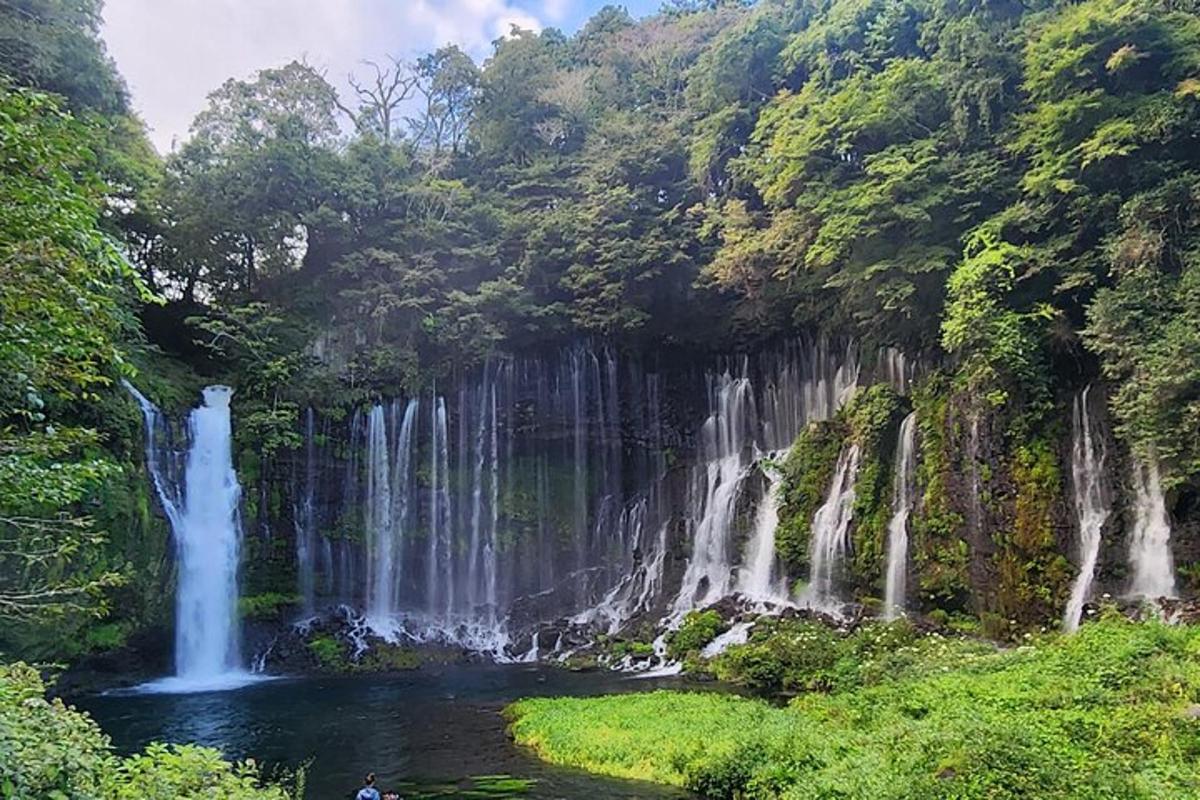 una cascata in mezzo a una pozza d'acqua