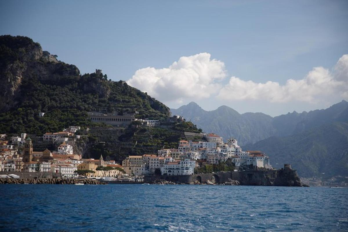 a view of a town on top of a mountain