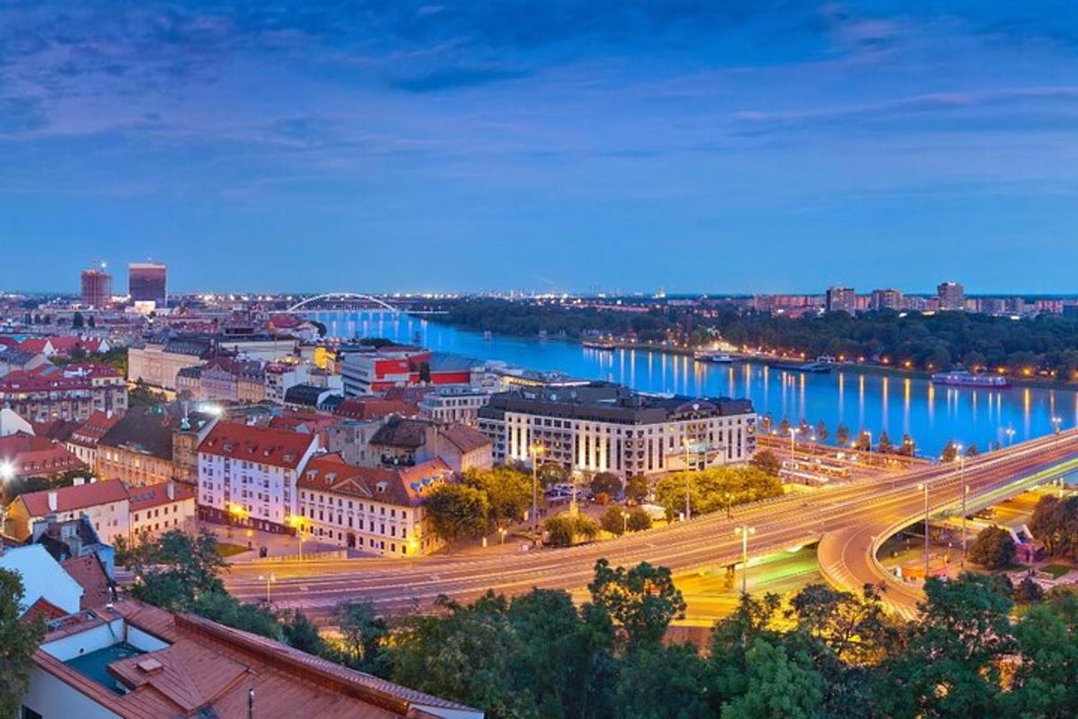 vaade linnale jõe ja sillaga