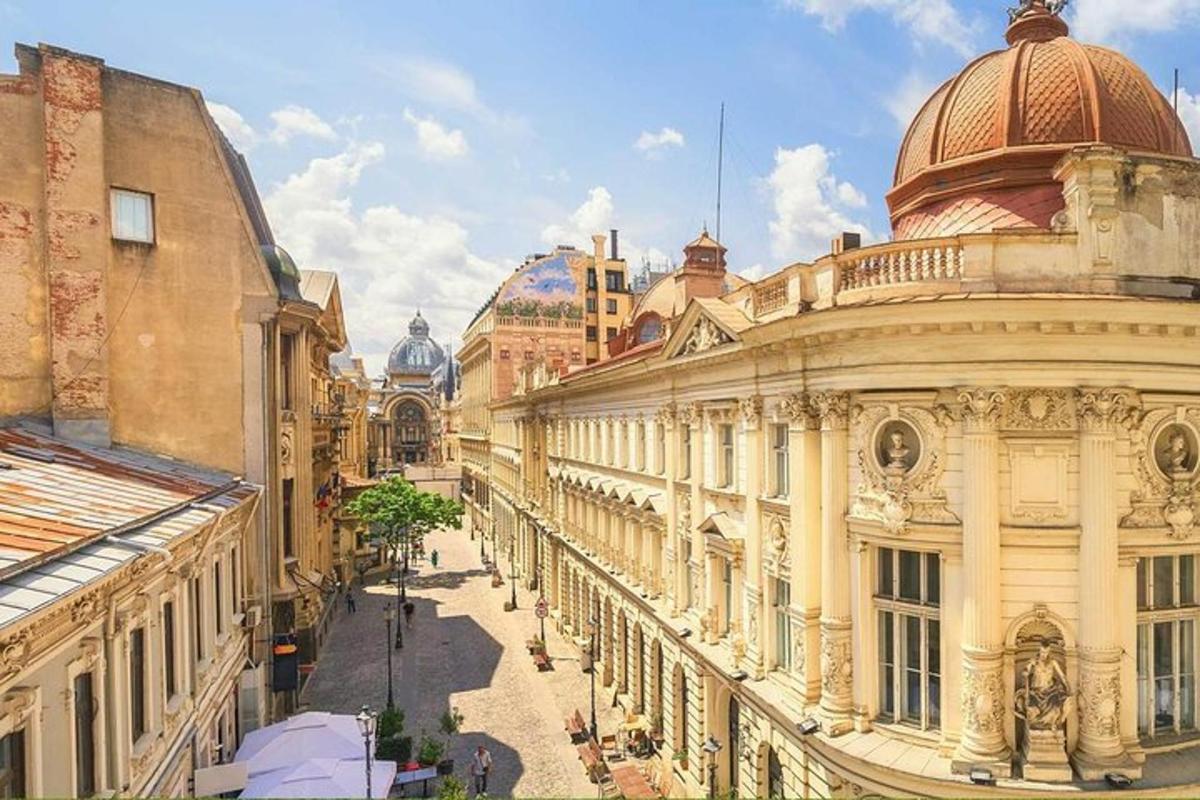 a view of a street in a city with buildings