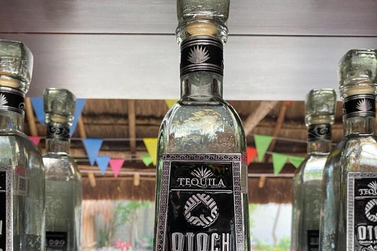 steklenica alkohola, ki stoji na polici
