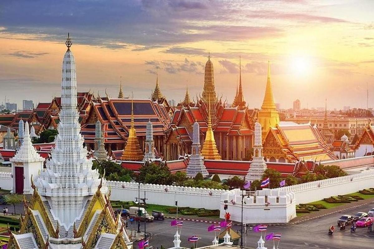 a view of a city with a lot of temples